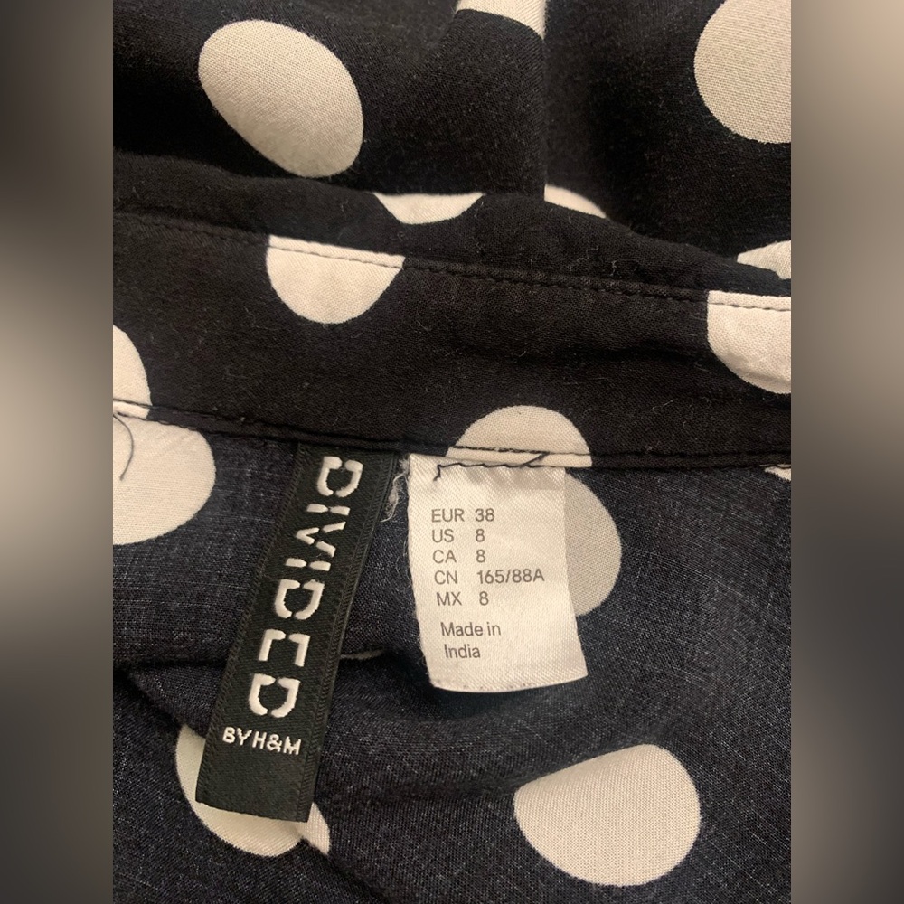 H&M Black and White Polka Dot Button Down Shirt - Picture 5 of 6